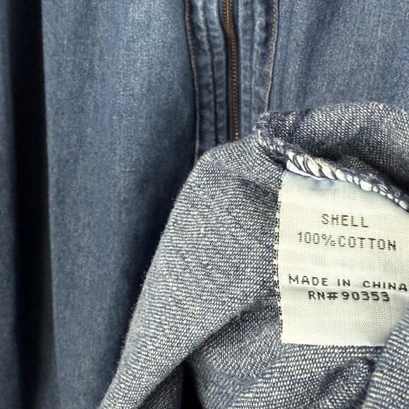 J Gee Women's Dress 3/4 Sleeve Smocked Elastic Waist Blue Size M - Picture 4 of 8